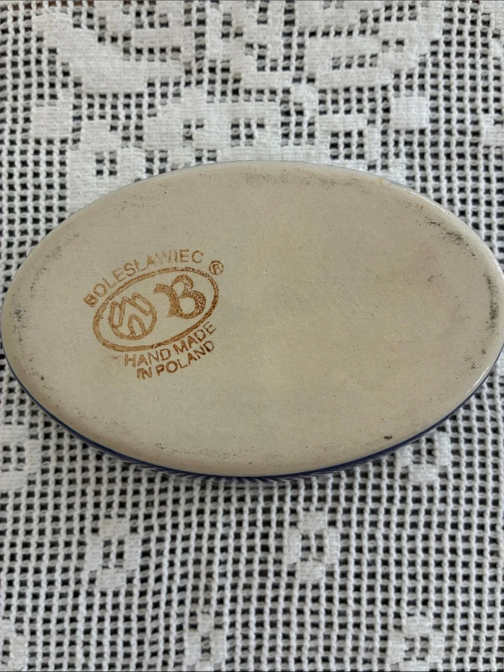 Boleslawiec Snowflakes Oval 8oz. Baker Pottery Dish